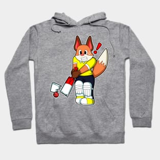 Fox as Batsman with Cricket bat Hoodie